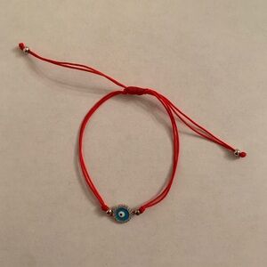 Sterling Silver Blue Evil eye Red String Protection Bracelet -NEW